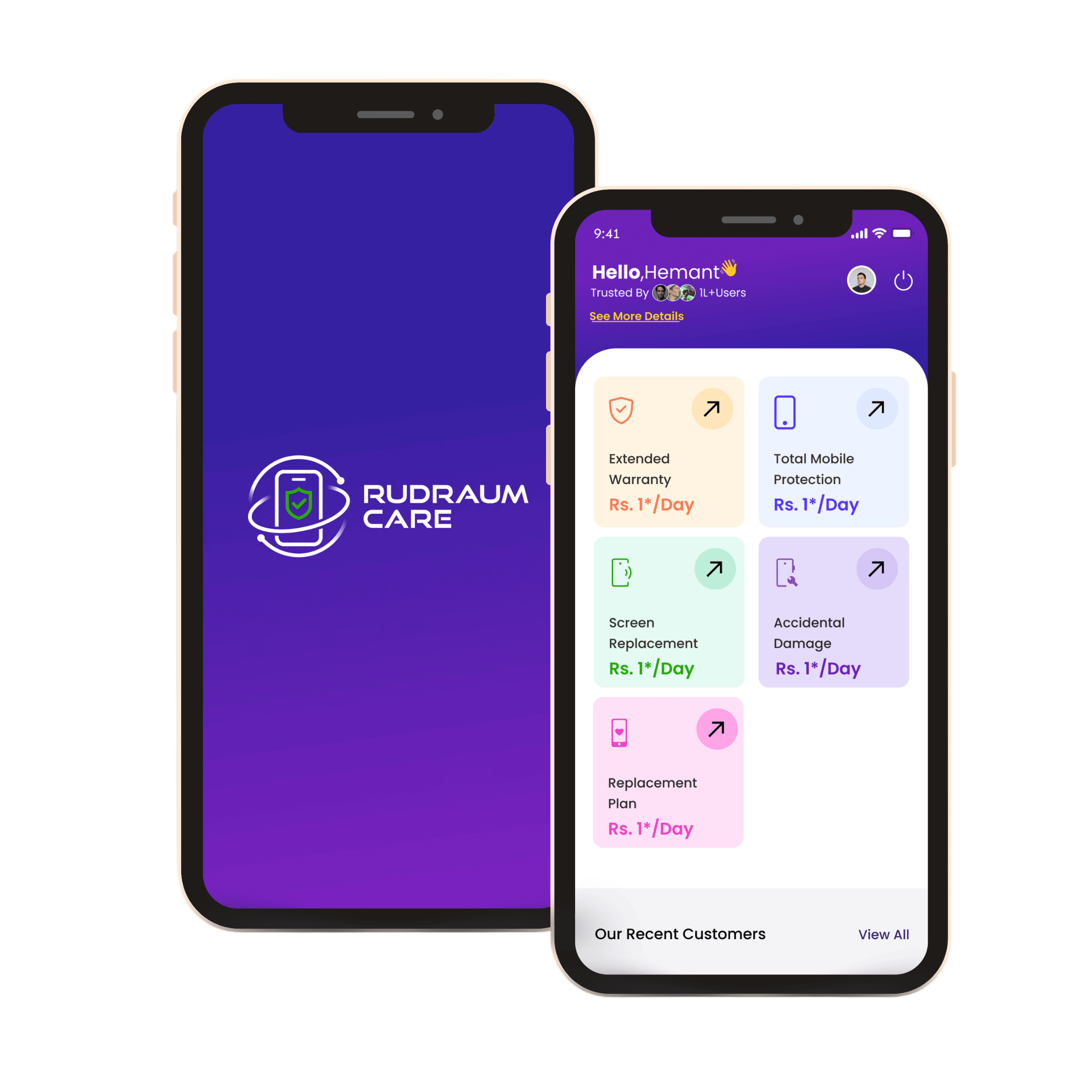 Rudraum Care App Mockup